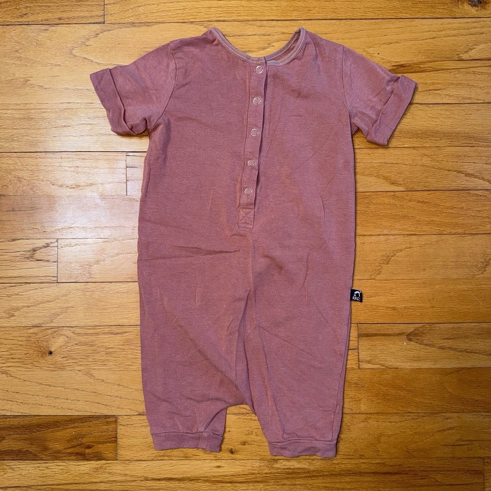 RAGS Short Sleeve‎ Henley Essentials Romper 3-4 Years Terracotta Unisex Modal